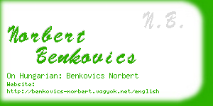 norbert benkovics business card